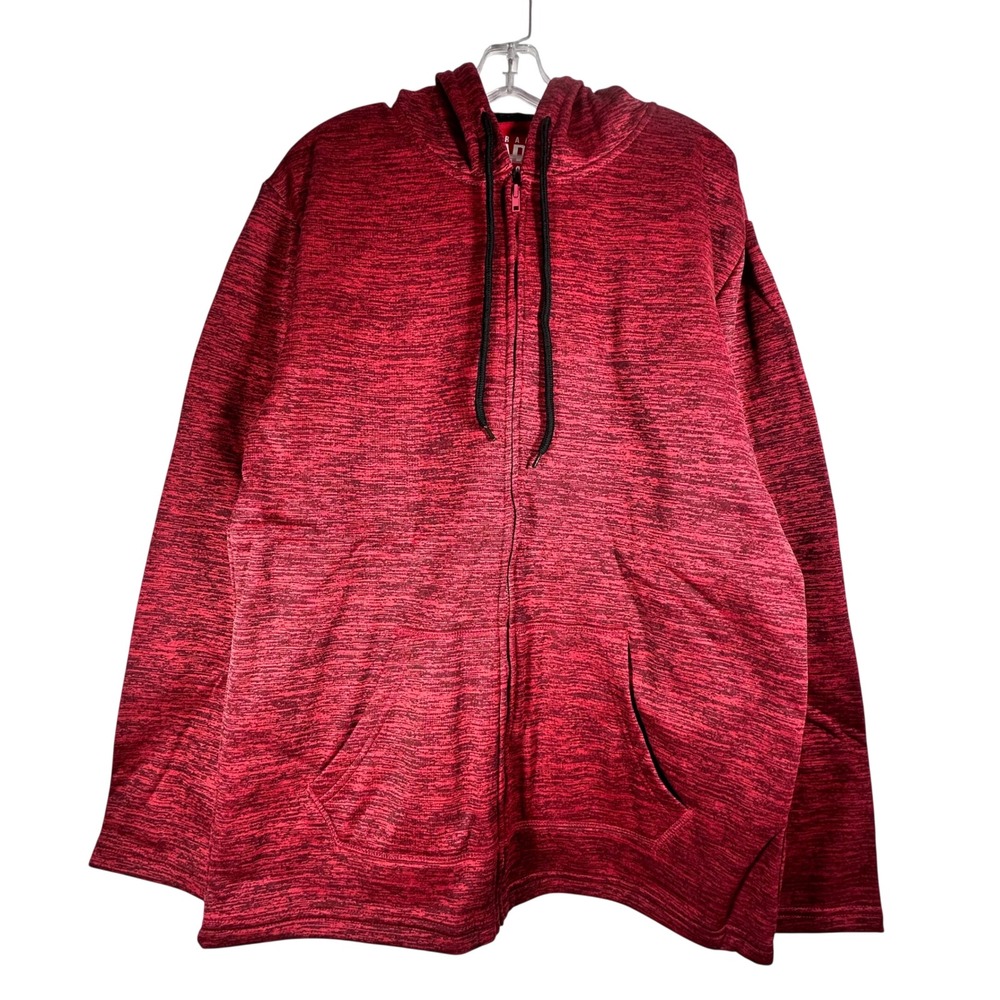 Straight Faded Mens Full Zip Hoodie Red Marled Space Dye Jacket 68148RED XXL NEW